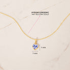 14k Gold Glimmering Simulated Birthstone Heart Kids / Children's / Girls Pendant