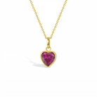 14k Gold Glimmering Simulated Birthstone Heart Kids / Children's / Girls Pendant