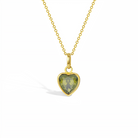 14k Gold Glimmering Simulated Birthstone Heart Kids / Children's / Girls Pendant