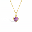 14k Gold Glimmering Simulated Birthstone Heart Kids / Children's / Girls Pendant