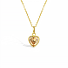 14k Gold Glimmering Simulated Birthstone Heart Kids / Children's / Girls Pendant