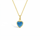 14k Gold Glimmering Simulated Birthstone Heart Kids / Children's / Girls Pendant