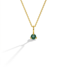 14k Gold Dainty Emerald Charm Kids / Children's / Girls Pendant
