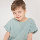 14k Gold Curved Cross Kids / Boys Pendant
