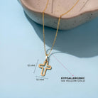 14k Gold Curved Cross Kids / Boys Pendant