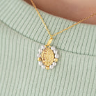 14k Gold Miraculous Virgin Mary Shell Pearl Kids / Children's / Girls Pendant