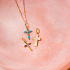 14k Gold Mother of Pearl Cross Baby / Toddler / Kids Pendant
