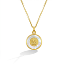 14k Gold Guardian Angel Medal Mother of Pearl Baby / Toddler / Kids Pendant