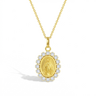 14k Gold Clear Cubic Zirconia Virgin Mary Baby / Toddler / Kids Pendant