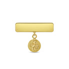 14k Gold Engravable Angel Charm Baby / Toddler / Kids Safety Pin Brooch