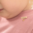 14k Gold Engravable Angel Charm Baby / Toddler / Kids Safety Pin Brooch