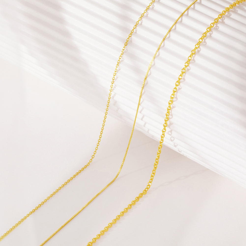 18k Gold Classic 1mm Link 12"-16" Baby / Kids Chain